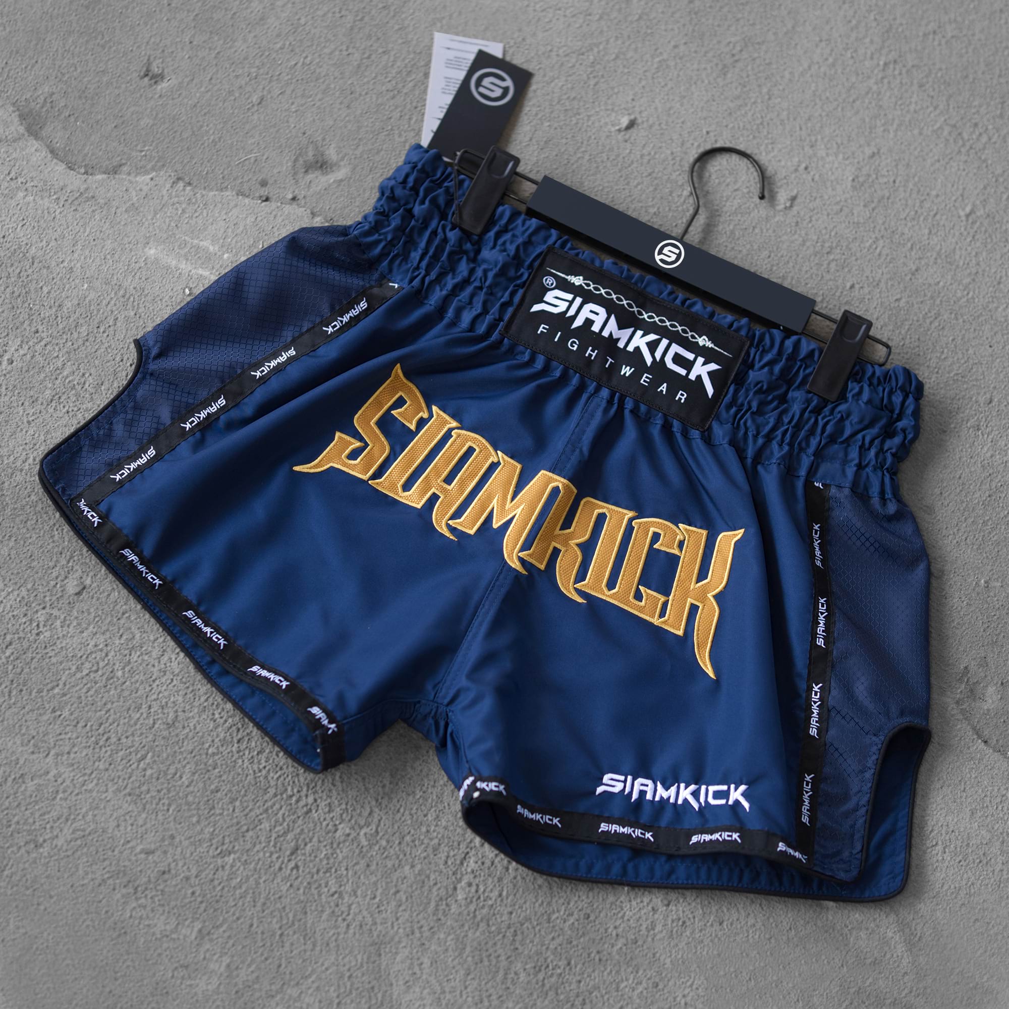 navy muay thai shorts