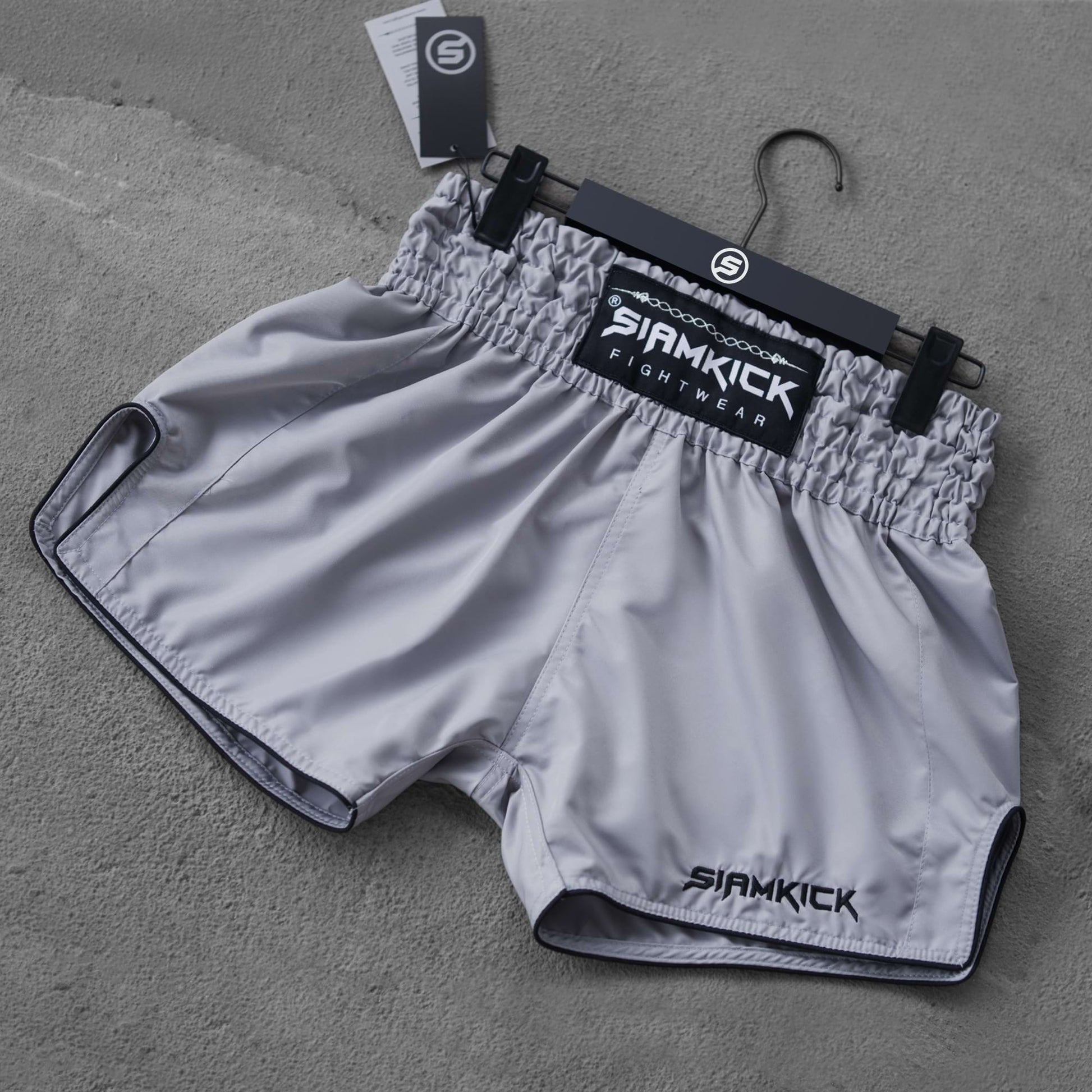 grey muay thai shorts