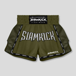 tactical green muay thai shorts