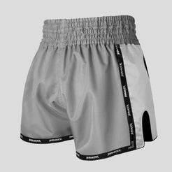 stealth grey muay thai shorts back