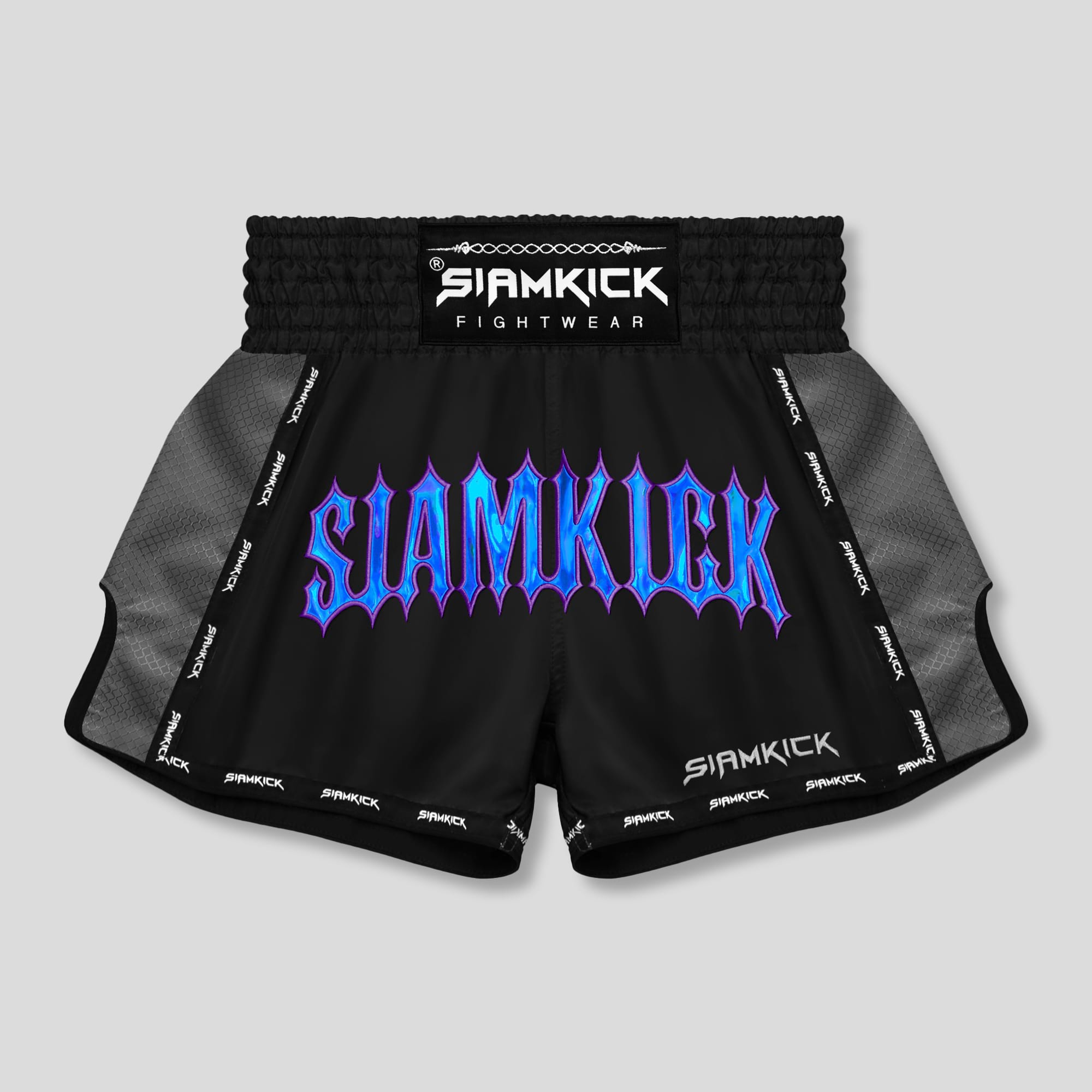 black and blue muay thai shorts