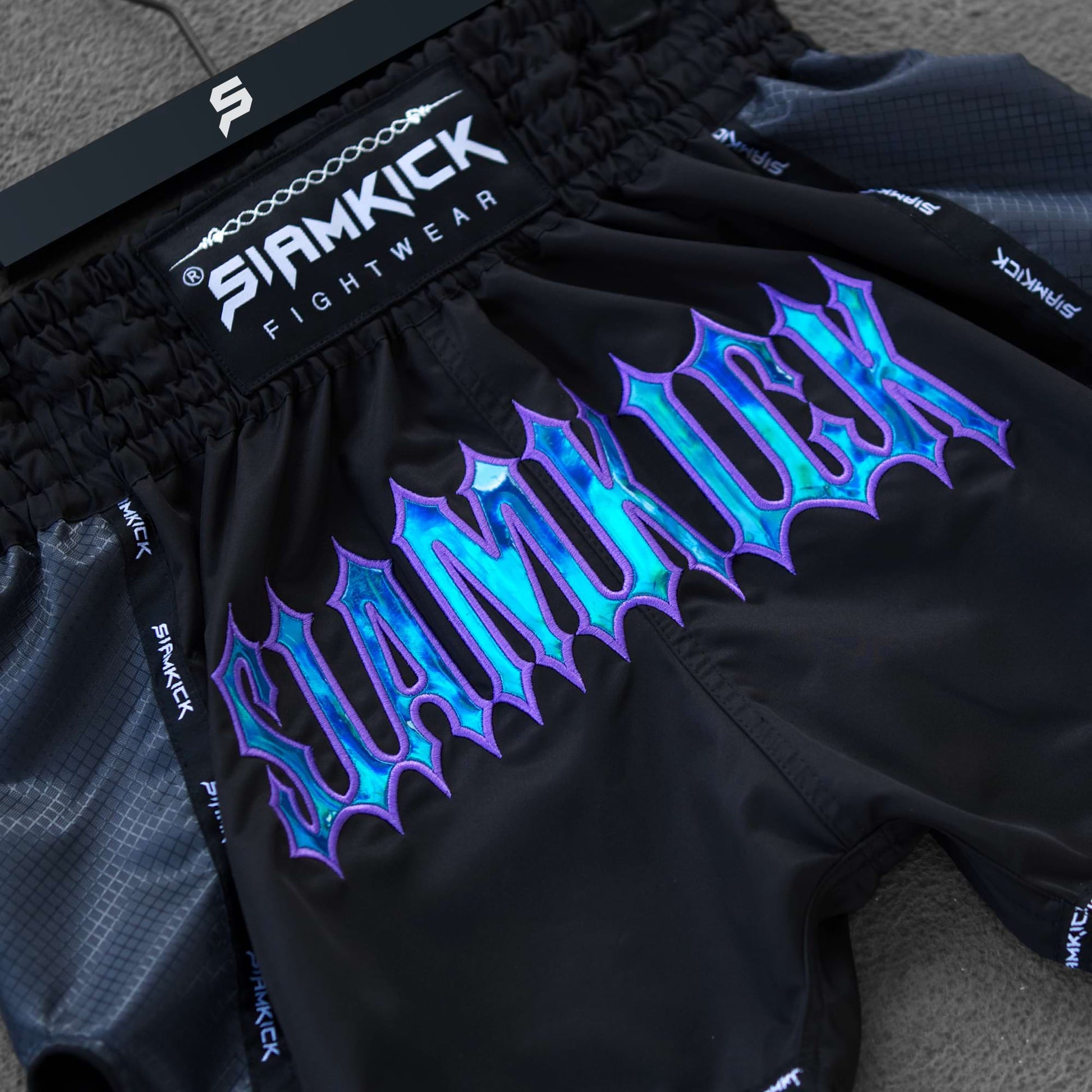 close up of muay thai shorts