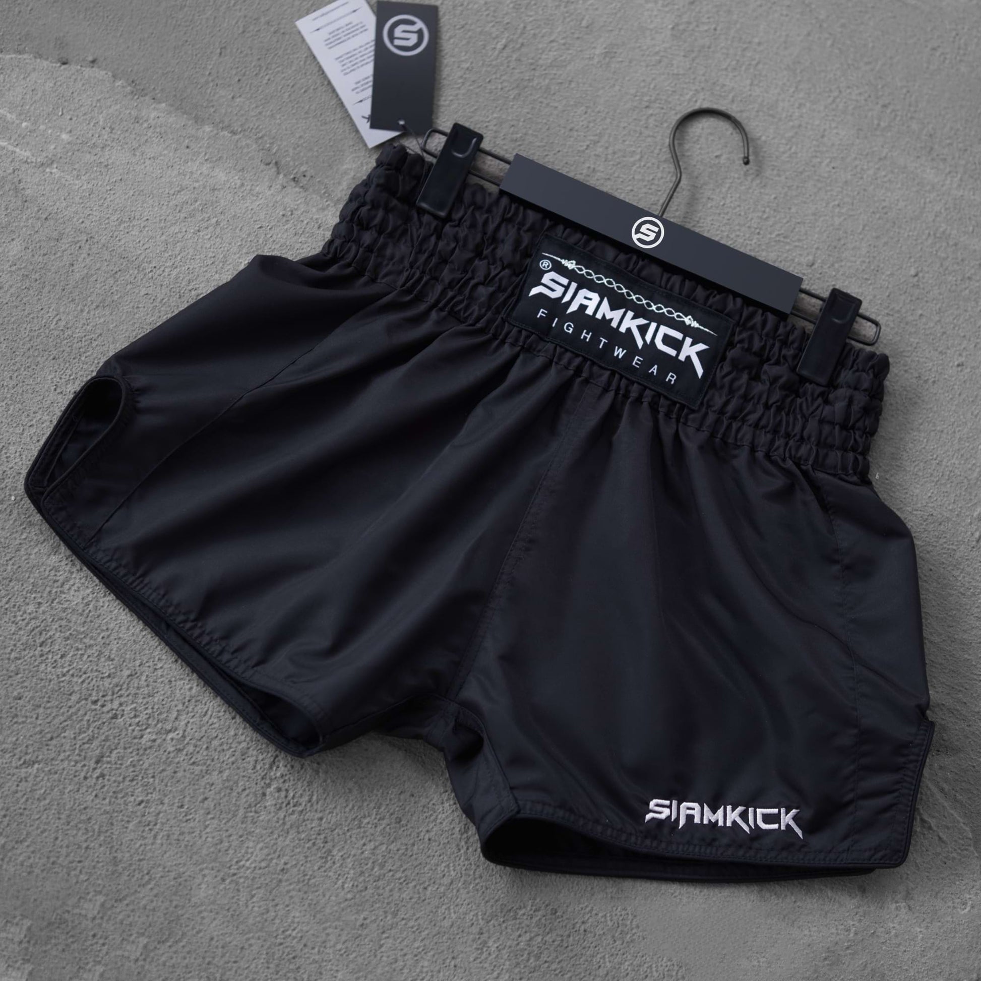 core black muay thai shorts