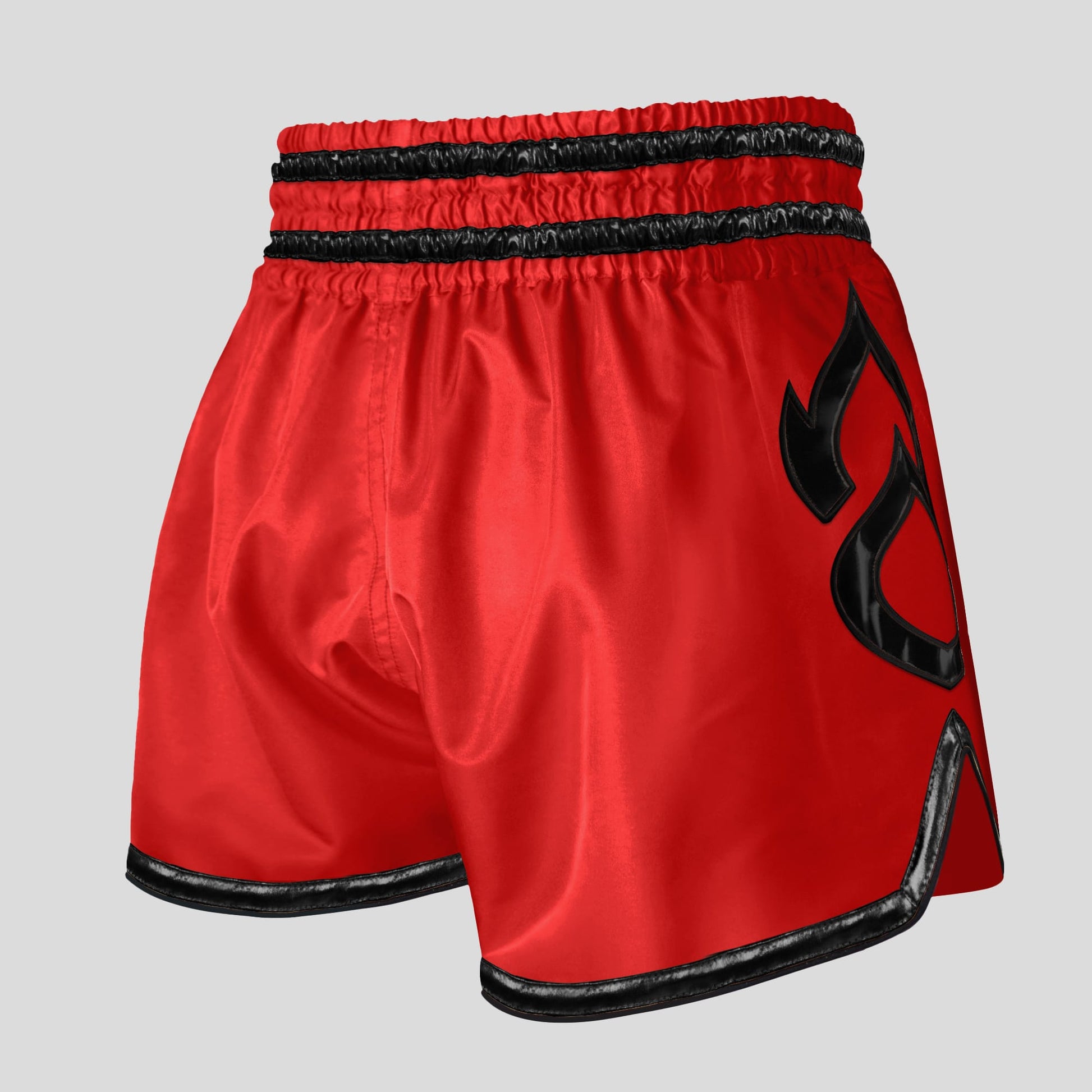 inferno red muay thai shorts back