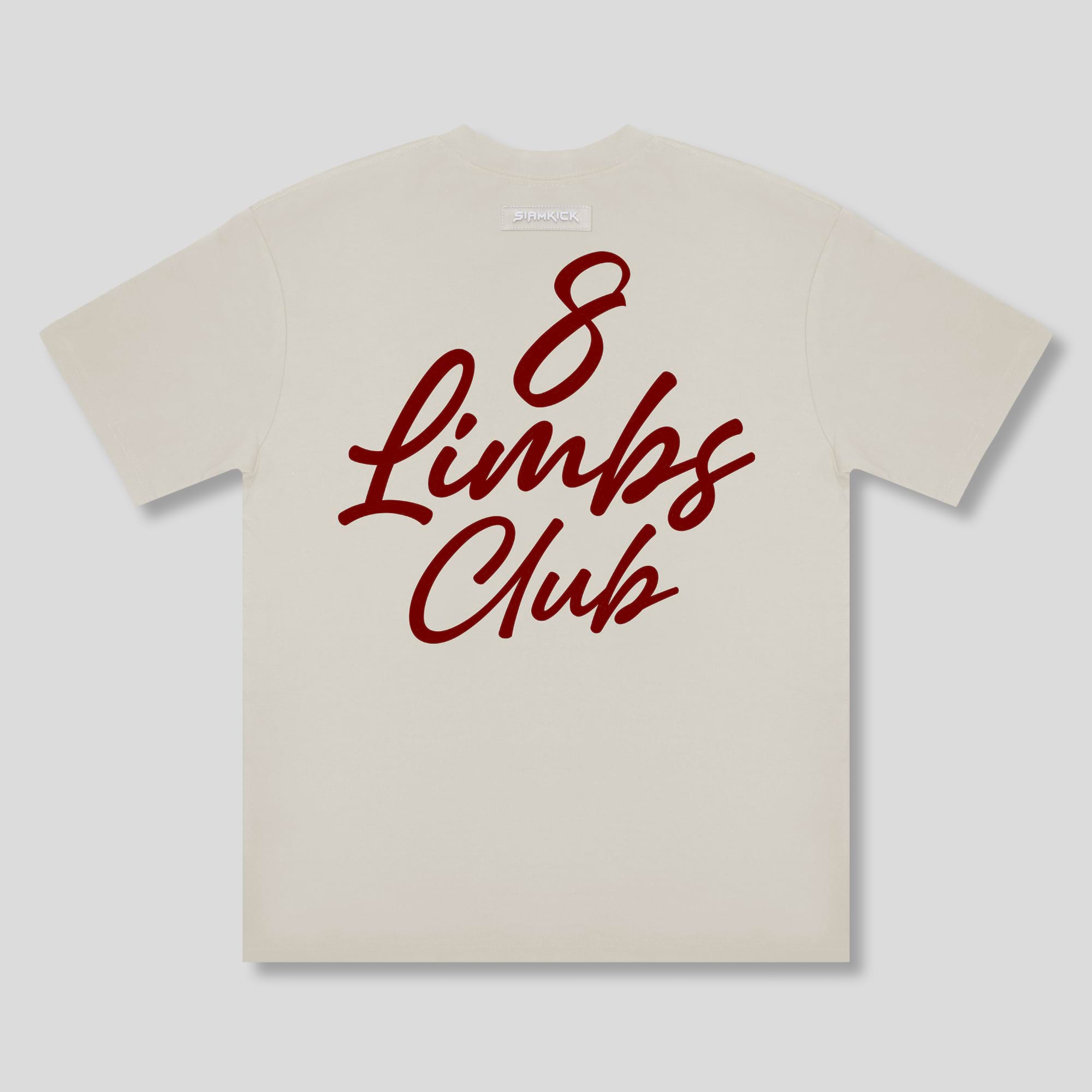 "8 Limbs Club" T-Shirt (Beige/Maroon)