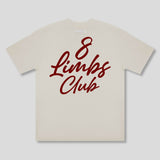 Camiseta "8 Limbs Club" (Beige/Burdeos)