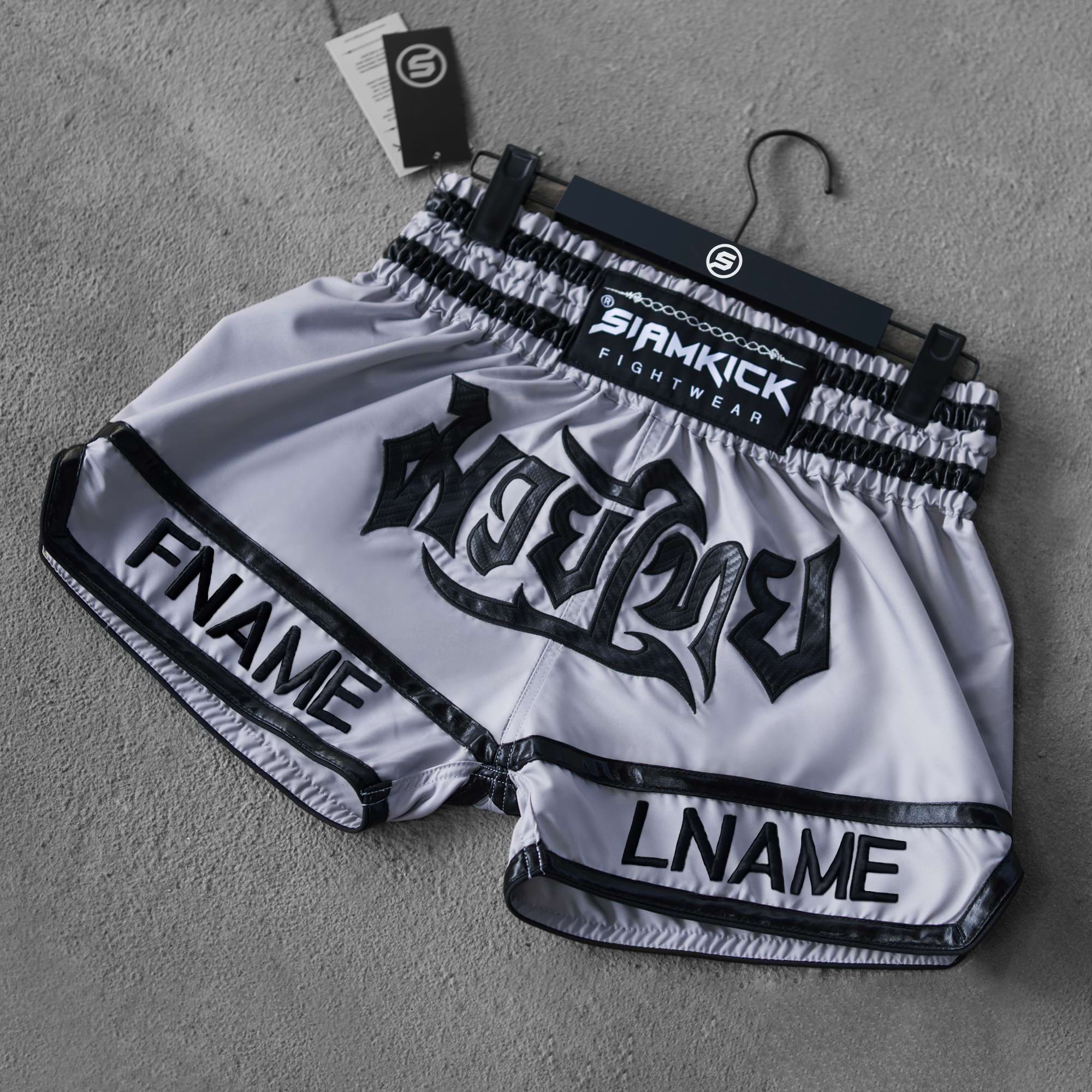 "Ash Grey" Custom Muay Thai Shorts