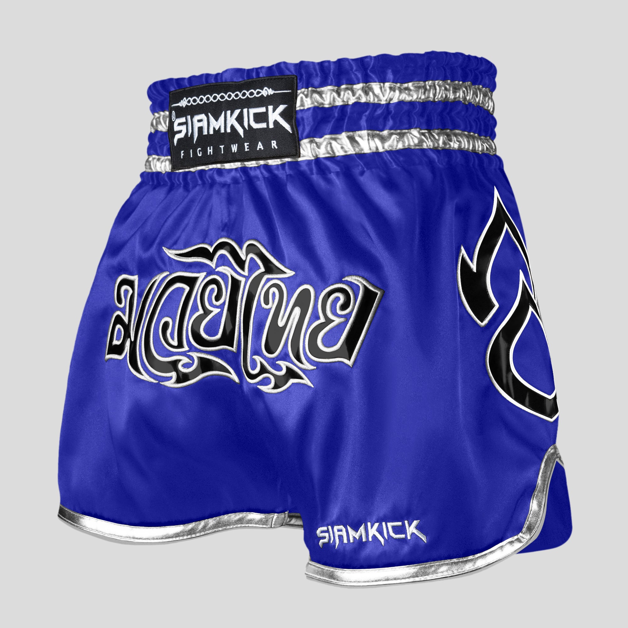 Blue and Silver Muay Thai Shorts