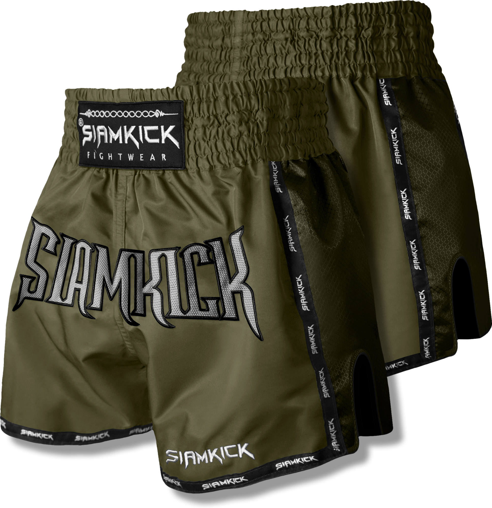 warpath green muay thai shorts