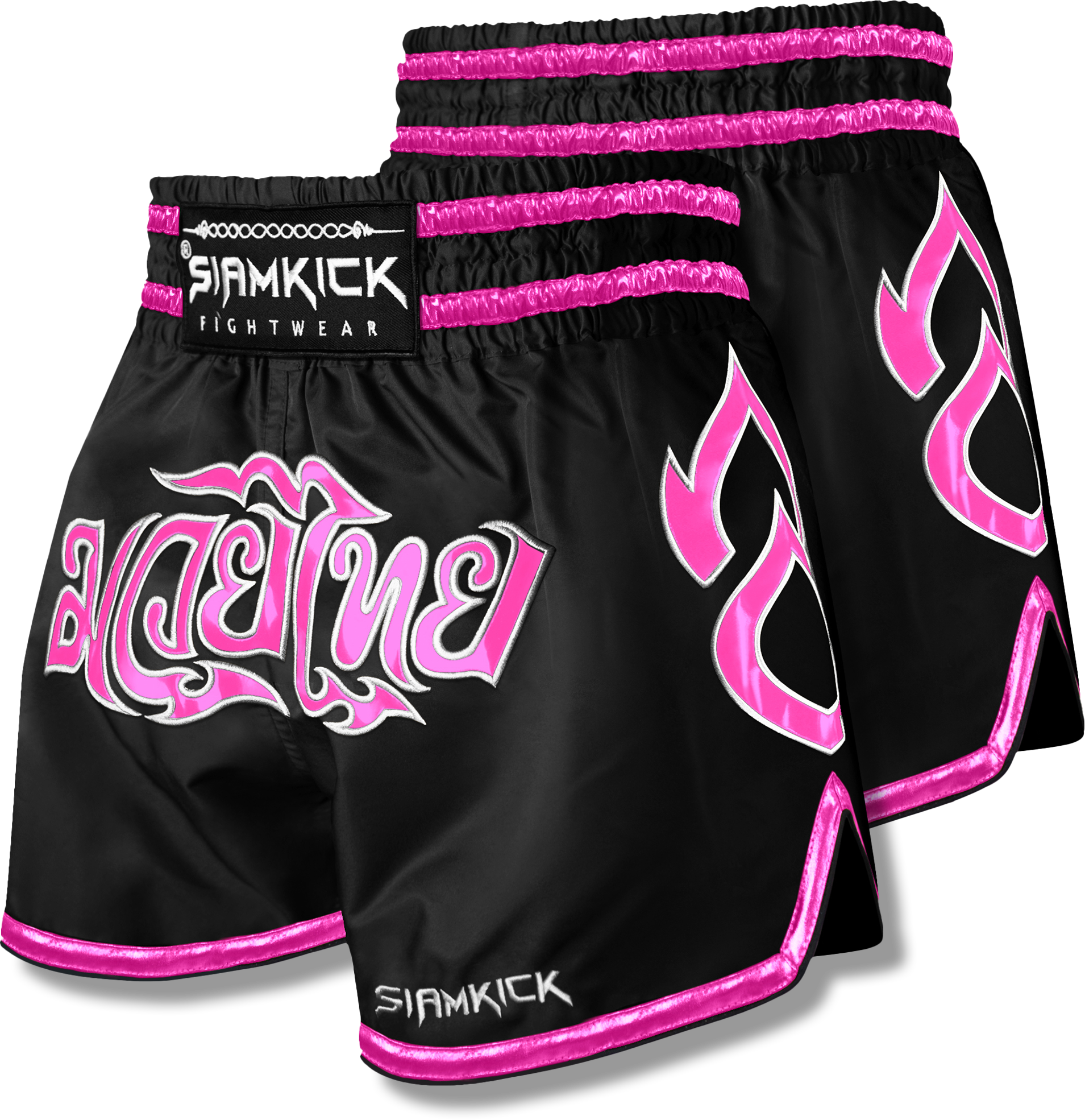 knockout pink muay thai shorts