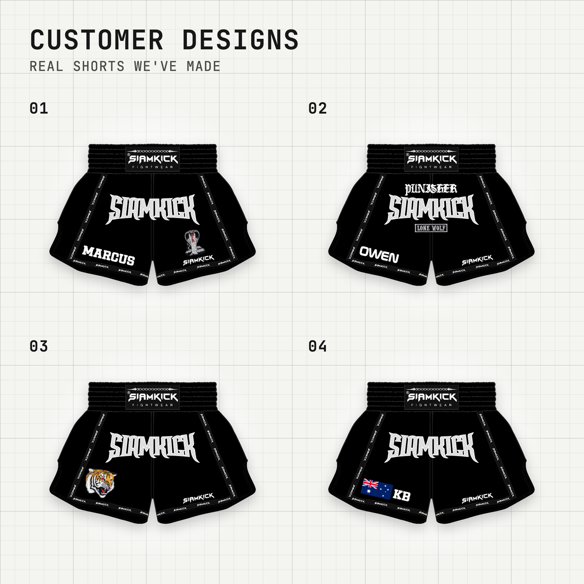 Customer designs: real shorts we've made