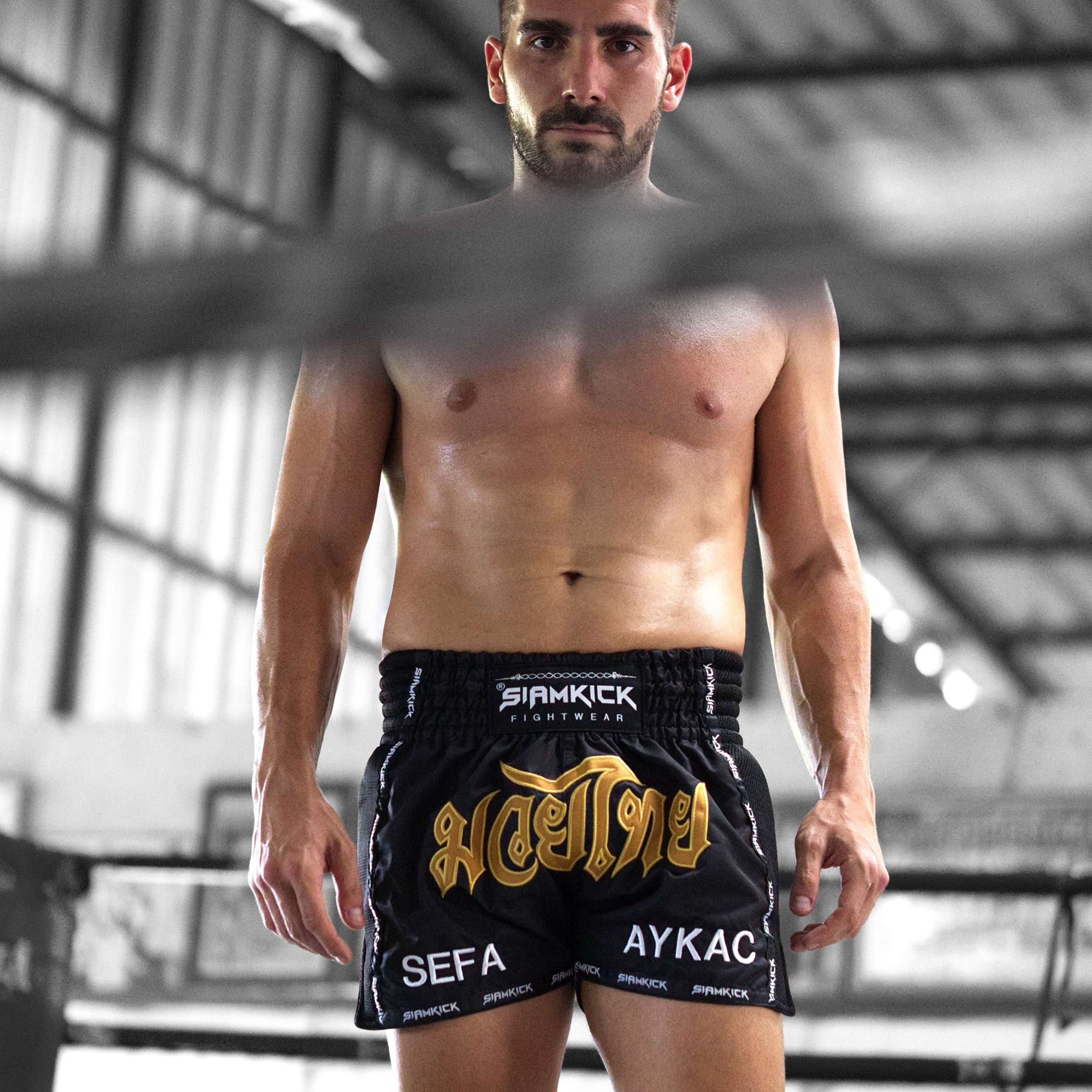 "Black Retro" Custom Muay Thai Shorts