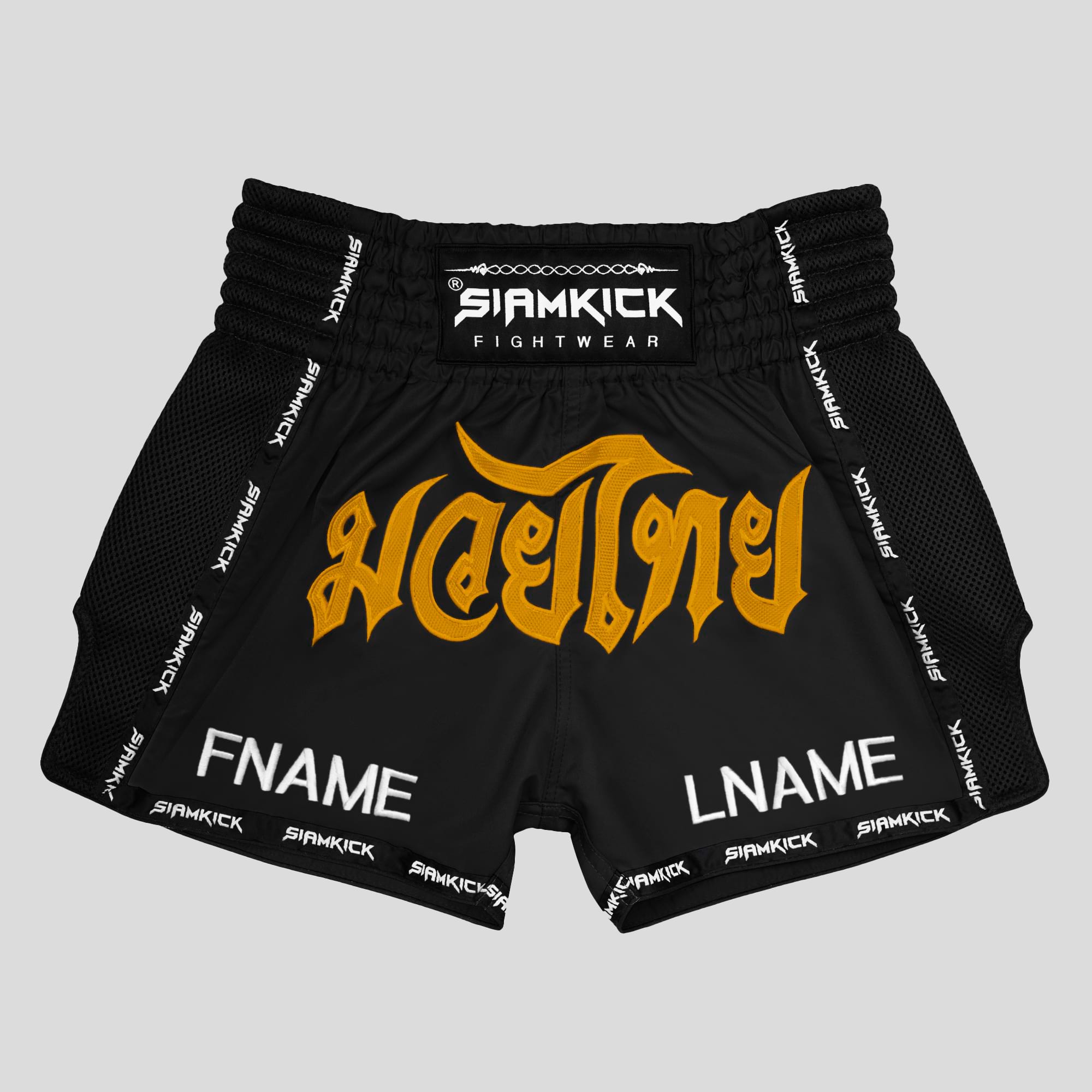 "Black Retro" Custom Muay Thai Shorts