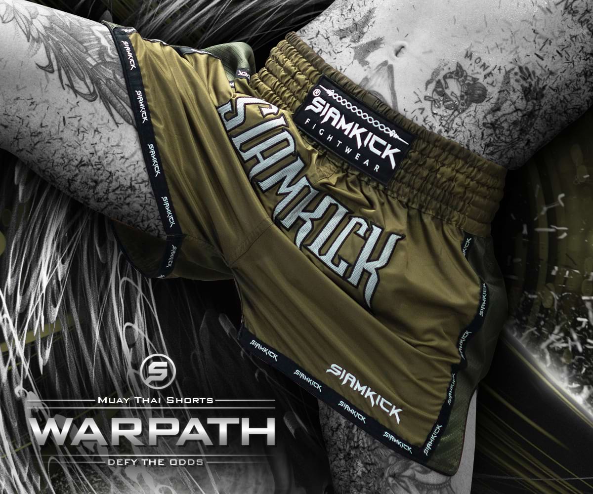 army green muay thai shorts