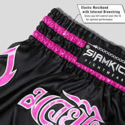 Black and Pink Kickboxing Shorts